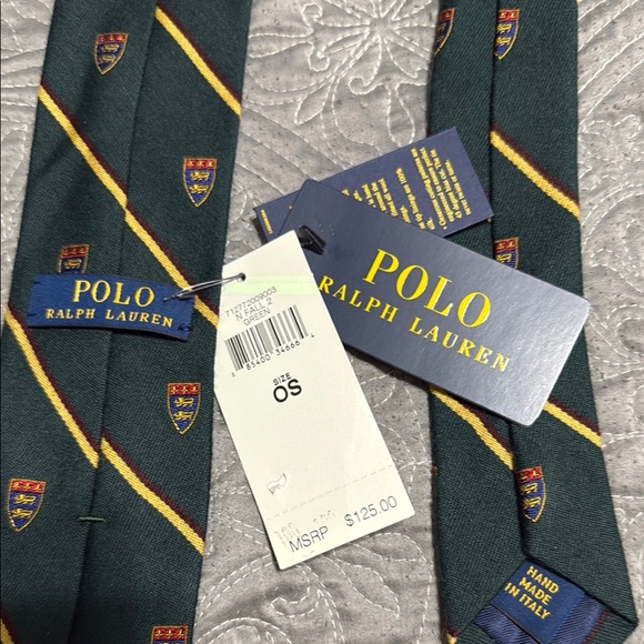 Polo by Ralph Lauren Green and Yellow Men's Tie - Picture 4 of 5